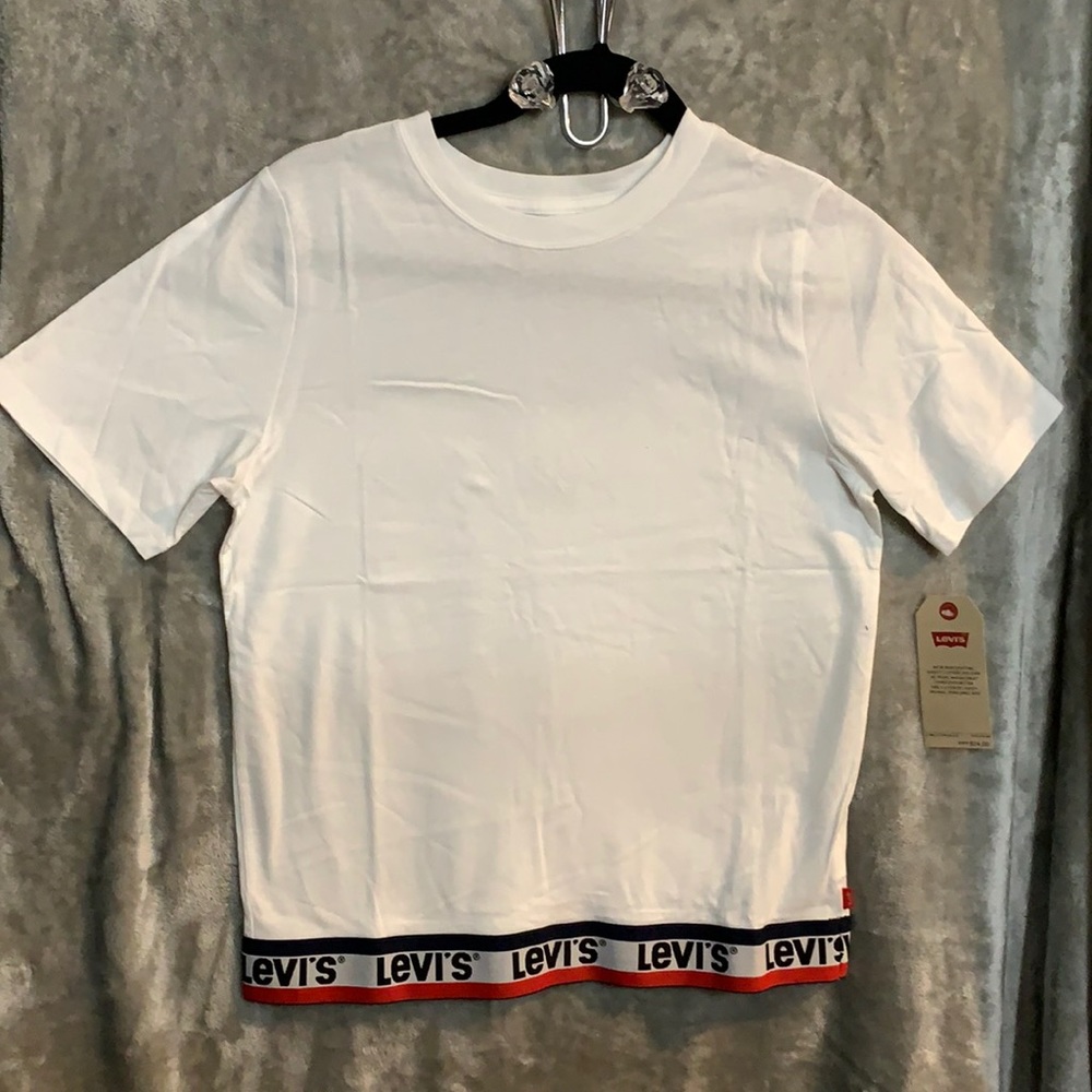 Girls Levi's® Striped Logo Trim Tee